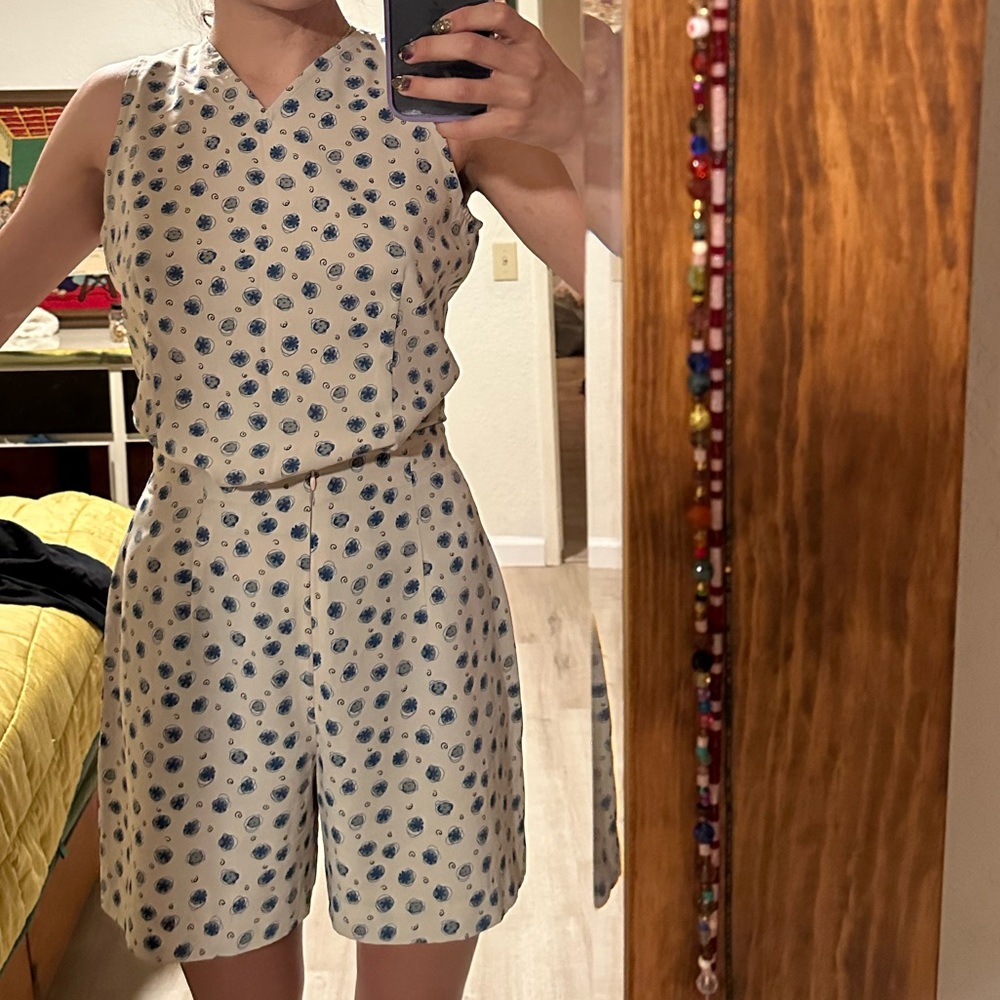 Vintage CC Club Two Piece Abstract Print tank and shorts set